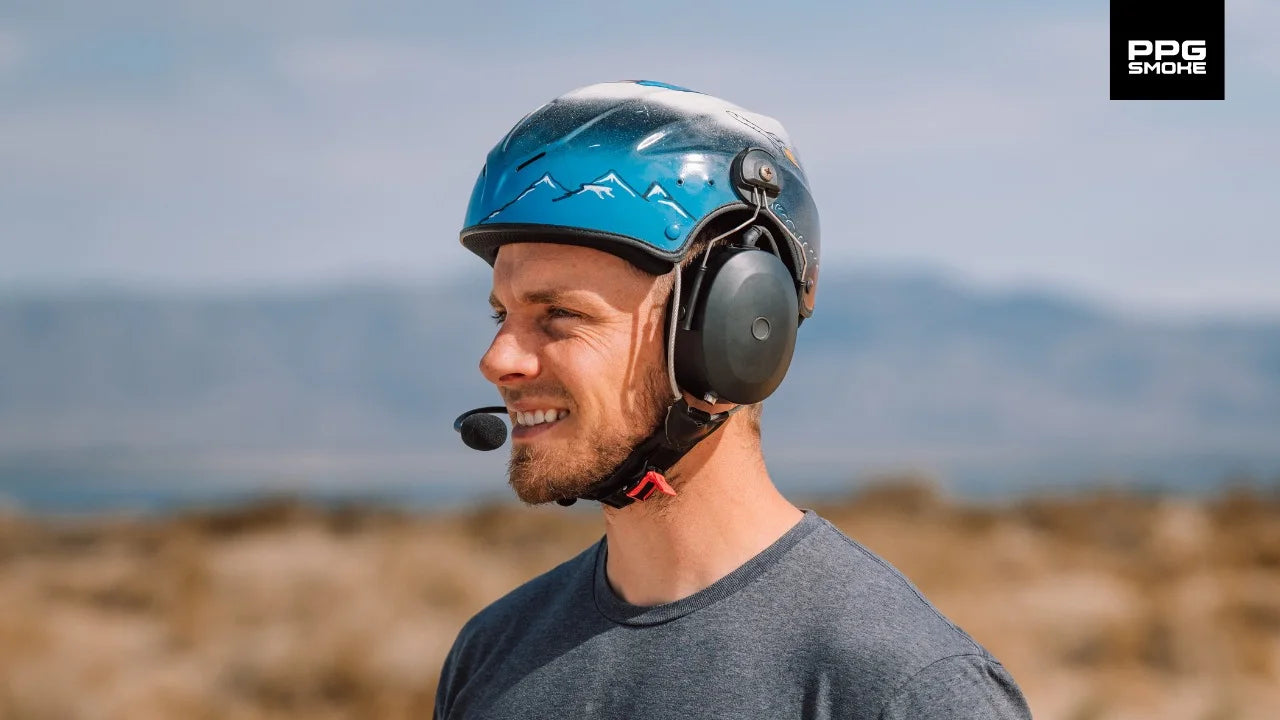 PPG Smoke pilot wearing a QHR headset