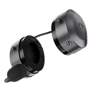 QHR Headset, ear cushion interior and the Hirose radio port on the outer cup