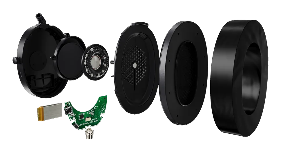 Exploded QHR ear cup